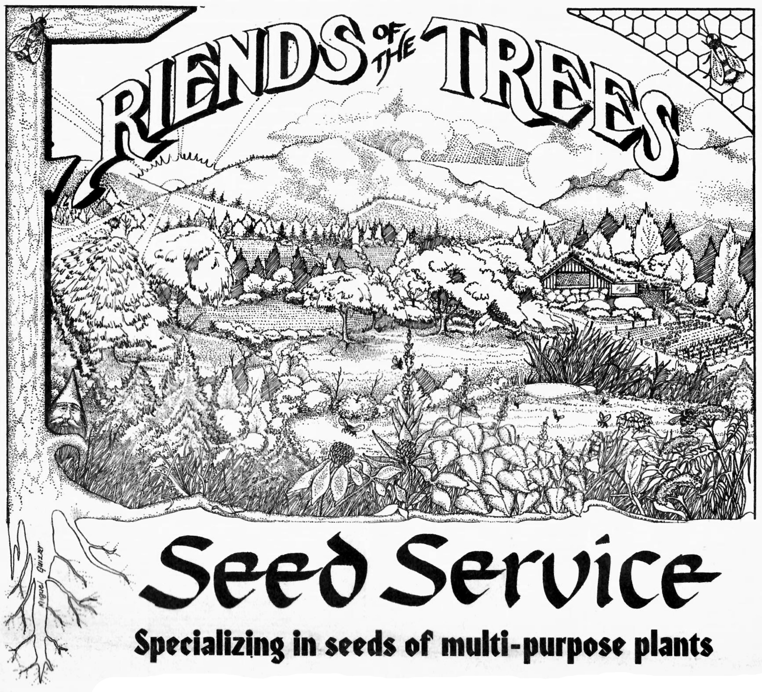 Cover of the Friends of the trees Seed Service catalog from the mid-1980's.